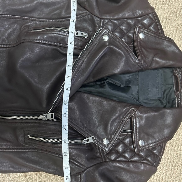 All Saints Dark Brown / Oxblood Leather Jacket - Picture 16 of 16